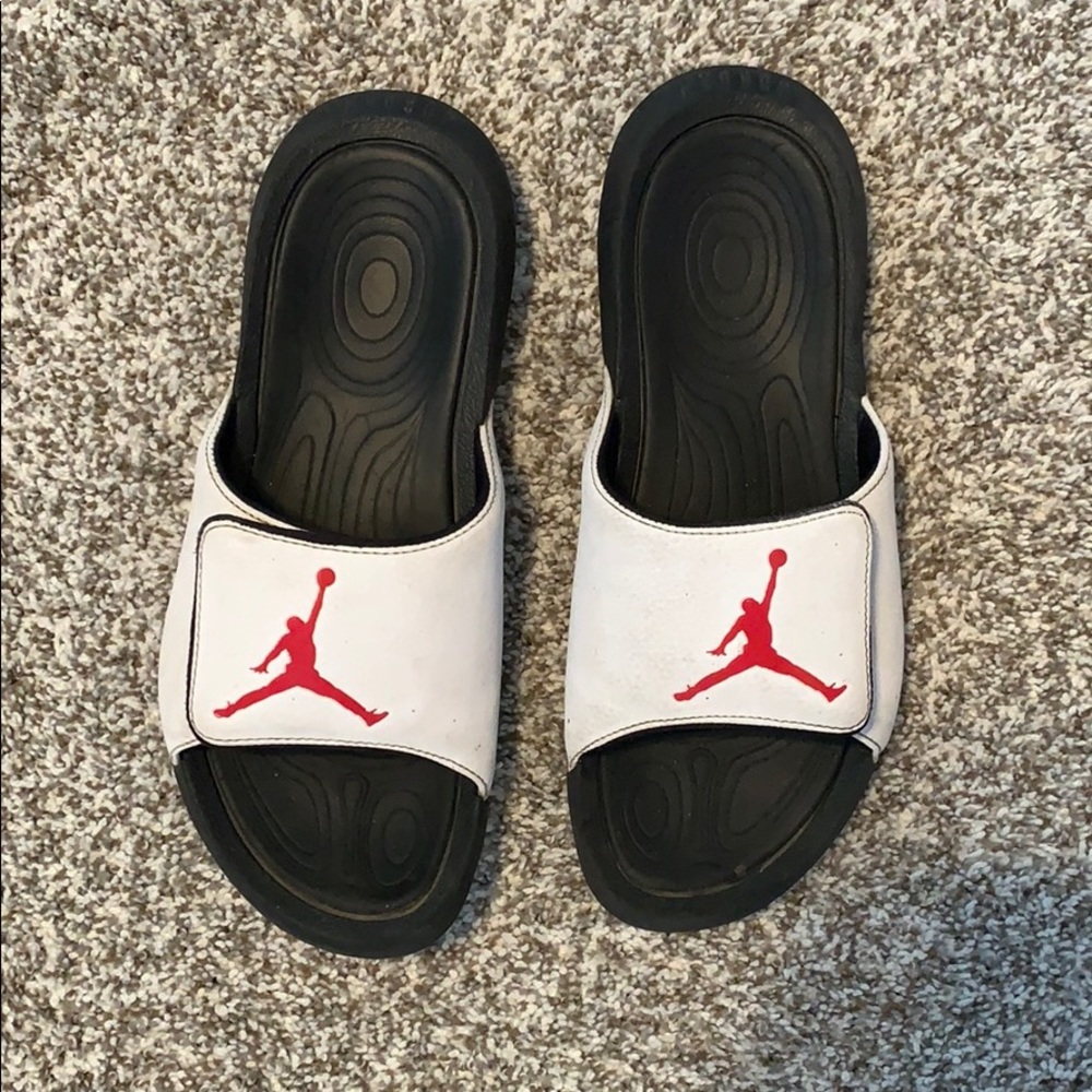 Men’s Jordan White and Black Slide
